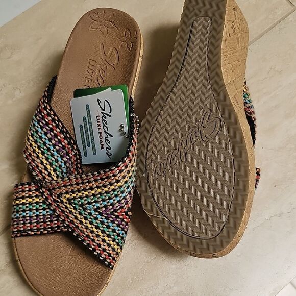 Skechers Multicolor Woven Sandals with Contoured Footbed - Picture 3 of 6